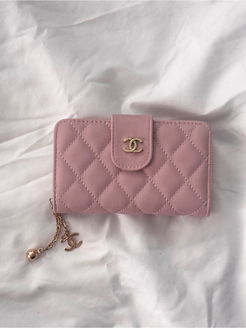 Classic Pink Quilted CC Wallet